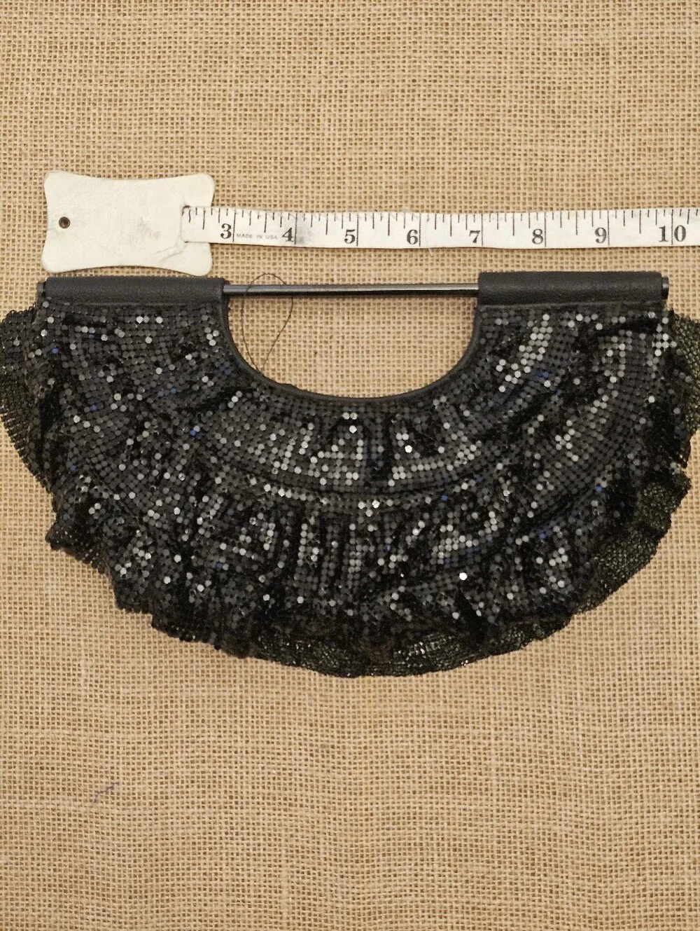 NEW Vintage The Limited Small Black Chainmail Evening Bag Clutch